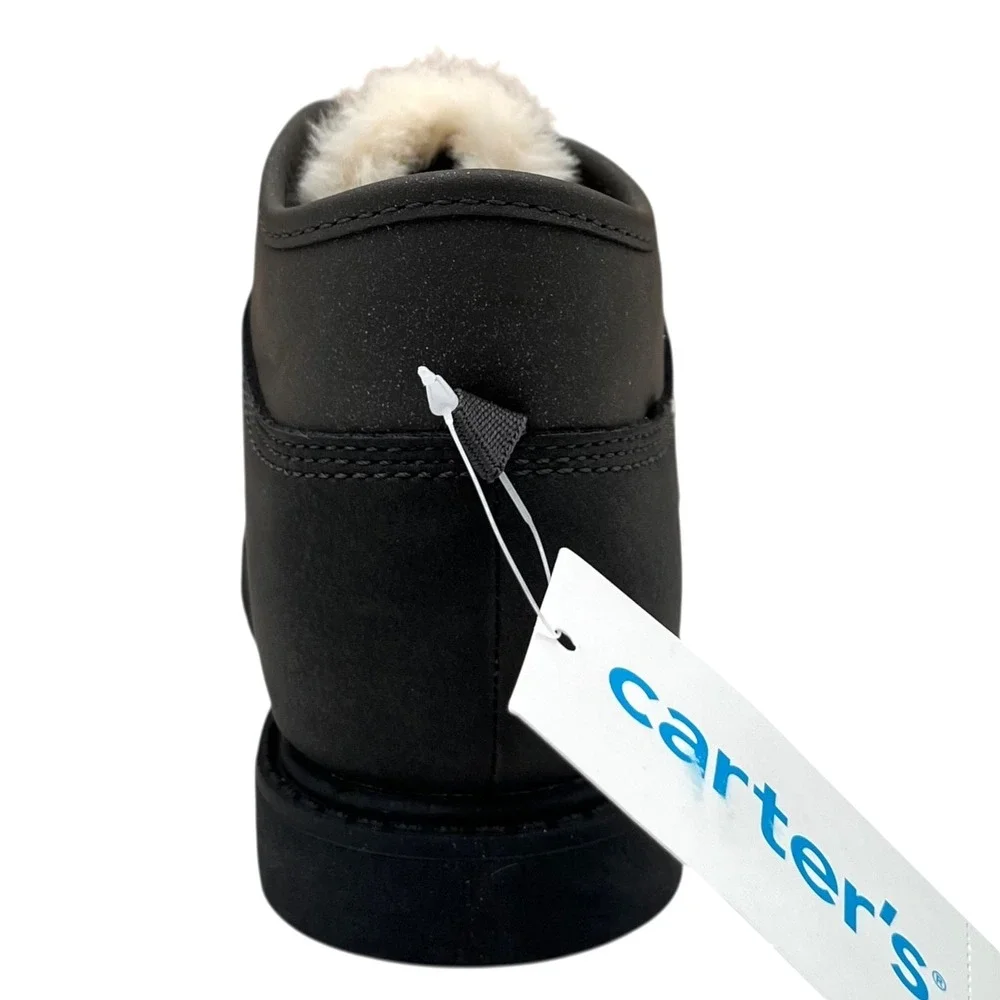 Carters Little Girls‎ Faux Fur Winter Booties Size 12 Gray Pink Cozy Warm Shoes